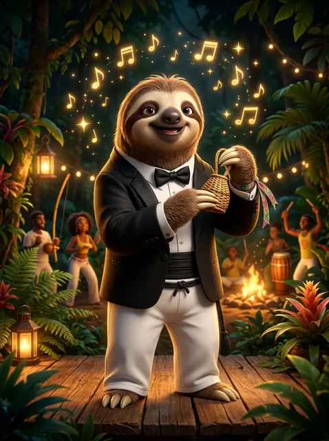 Mestre Macaco, a lajhár házigazda